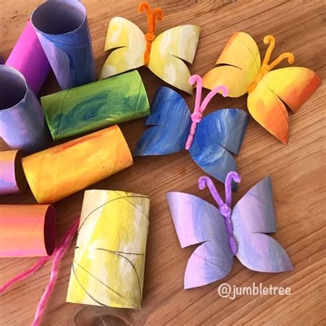 How To Make Toilet Paper Roll Butterflies Paper Roll Crafts Toilet