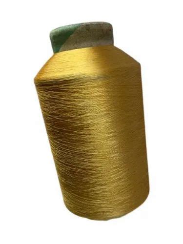 Super Bright Ply Denier Golden Polyester Twisted Yarn For