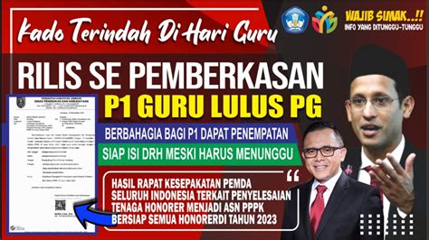 Kabar Gembira Rilis Surat Edaran Pemberkasan P Guru Lulus Pg