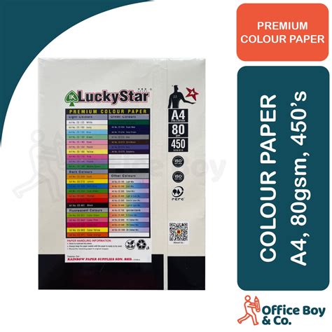 A4 IK Lucky Star 80gsm Colour Paper 450 Sheets Kertas Warna A4