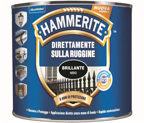 Smalto A Solvente Brillante Hammerite Nero Ml Obi