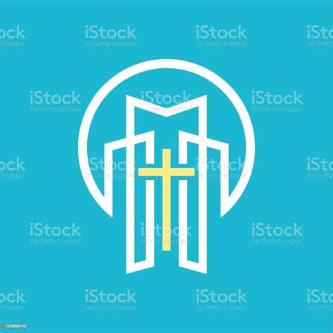 Church Logo Christian Symbols Cross Of The Lord And Savior Jesus Christ Stock Illustration