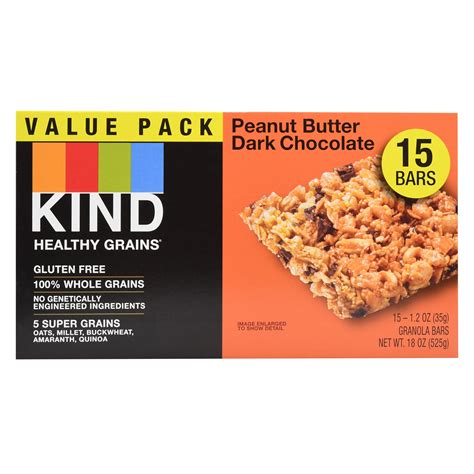 Kind Healthy Grains Bars Peanut Butter Dark Chocolate Ct Walmart