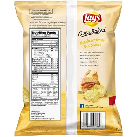 Nutrition Facts For Baked Lays Potato Chips Besto Blog