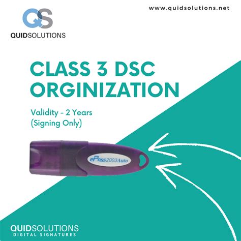 Class 3 Digital Signature Certificate Dsc Orginization Signing Only