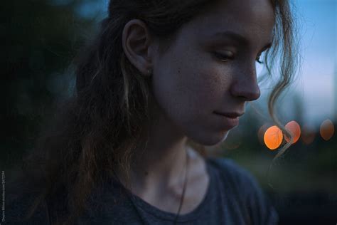 Portrait Of A Beautiful Girl With Long Curly Hair By Stocksy Contributor Demetr White Stocksy