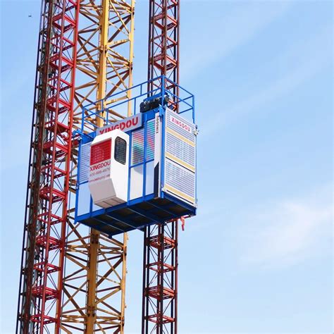 Sc Double Cages Hoist For Construction Site Material People