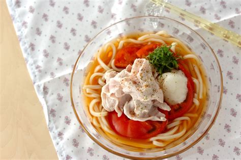 さっぱり！トマトと冷しゃぶのうどんレシピ・作り方 E・レシピ