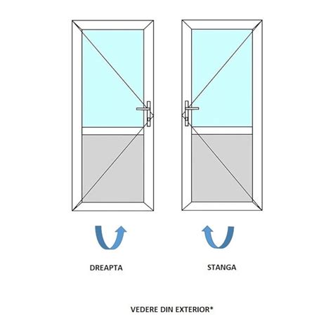 Usa Pvc Interior Tehnica Geam X Cm Deschidere Dreapta Alba