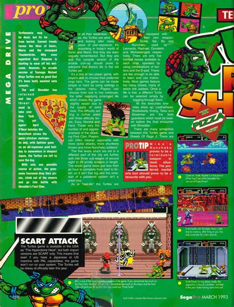 Old Game Mags On Twitter Sega Pro Mar Review Of Tmnt The