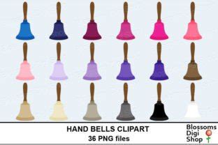 Hand Bells Sticker Clipart Graphic By Blossomsdigishop Creative Fabrica