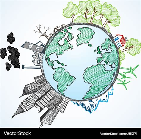 Earth Doodle Royalty Free Vector Image Vectorstock