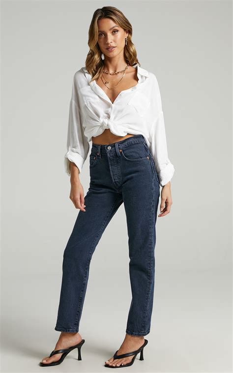 Levis 501 Crop Jean In Deep Dark Showpo Usa