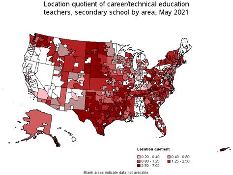 Map Of Location Quotient Of Career Technical Education Teachers