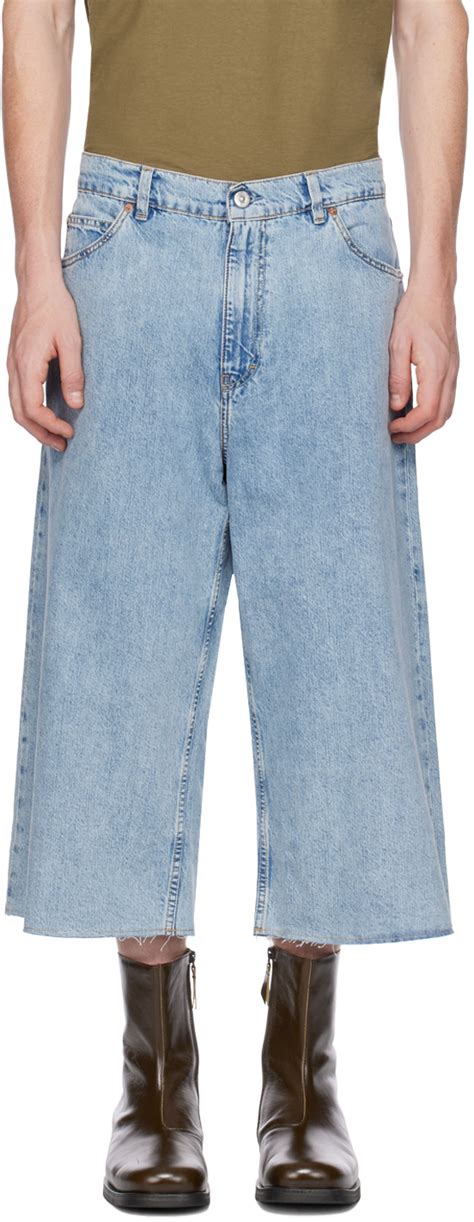 Our Legacy Blue Capri Cut Denim Shorts Ssense