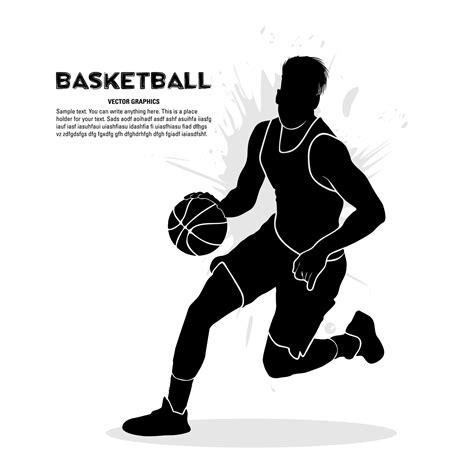 Male Basketball Player Running With Ball Vector Illustration