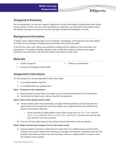 Project Media Coverage Student Guide