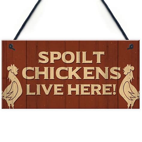 Red Ocean Novelty Chicken Coop Hanging Sign Chicken Sign T Novelty