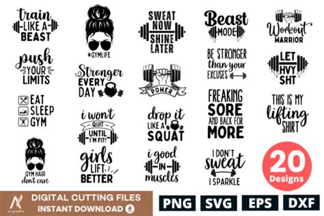 Workout Svg Bundle Svg Png Dxf Eps Graphic By An Graphics