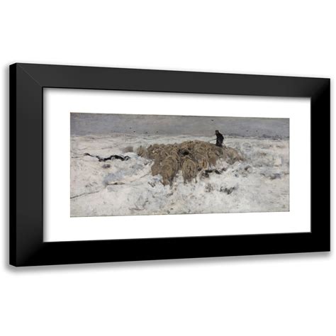 Anton Mauve X Black Modern Framed Museum Art Print Titled Flock