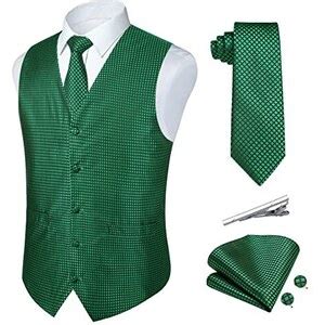 Rithern Gilet Da Abito Uomo Elegante Paisley Verde Panciotto Uomo