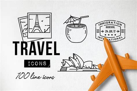 100 Travel Icons Set Expanded ~ Icons ~ Creative Market