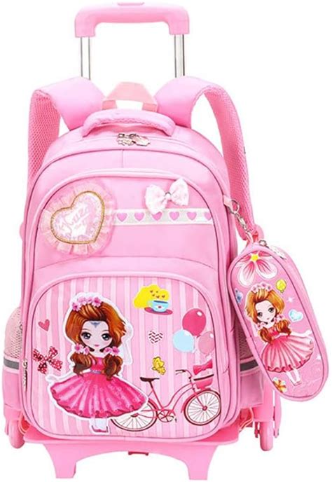 With Wheels School Bag Backpack For Girls Students Trolleys 7 12 Years