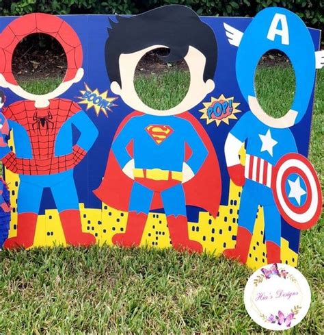 Superheroes Photobooth Spiderman Batman Superman Captain America