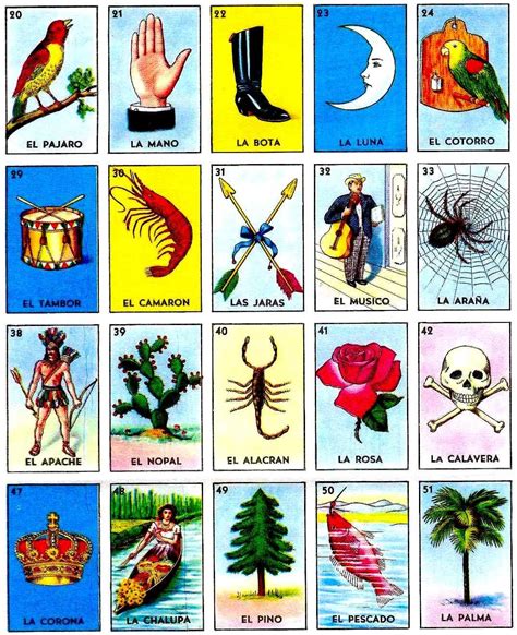 Bingo Cards Printable Cards Free Printables Mexican Art Vintage