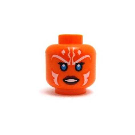 Lego Orange Ahsoka Tano Minifigure Head Recessed Solid Stud