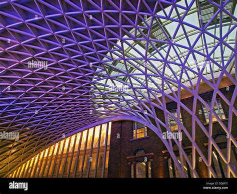 Detail of the steel lattice-work roof structure engineered by Arup, on ...