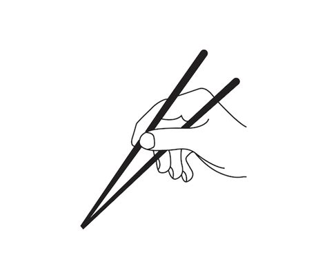 Premium Vector Vector Hand Holding Chopstick With A Sushi Continuous