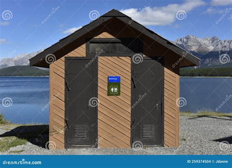 Basic Pit Toilet For Tourists In Canada Lower Kananaskis Lake