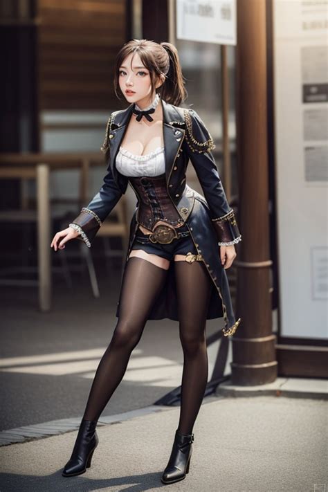 18 Blue Eyes Ponytail AI Porn