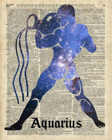 Aquarius The Water Bearer Zodiac Sign Poster Canvas Wall Art