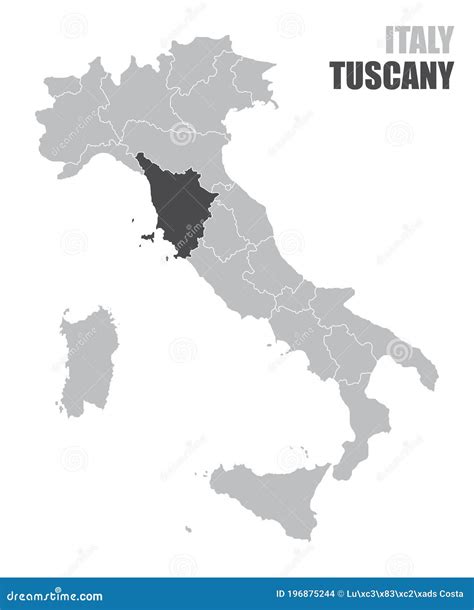 Mapa De La Toscana De Italia Ilustración del Vector Ilustración de