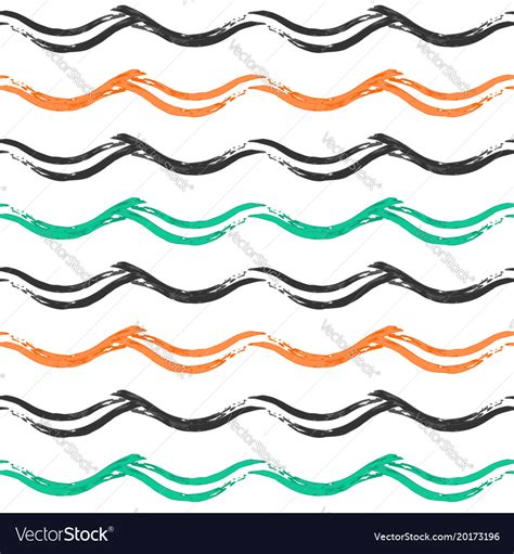 Seamless Pattern With Hand Drawn Waves Royalty Free Vector