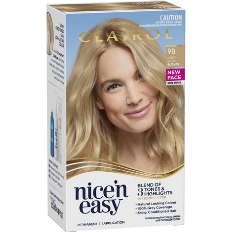 Clairol Nice Easy Permanent B Light Beige Blonde Hair Colour Each