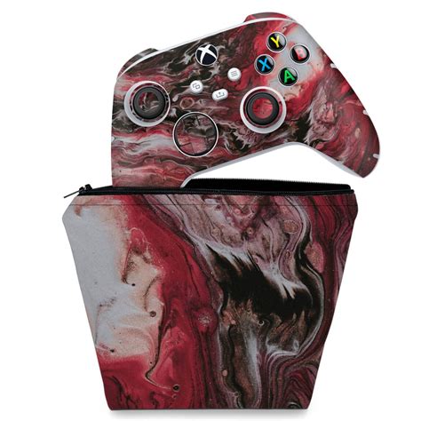 Kit Capa Case E Skin Xbox Series S X Controle Abstrato Pop