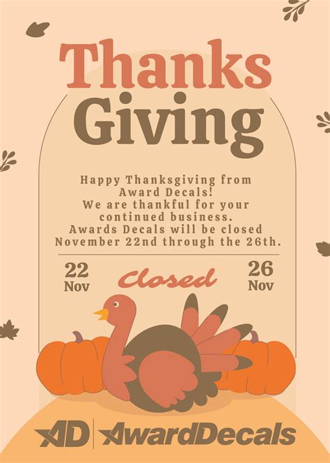 Happy Thanksgiving From The Award Decals Team Award Decals Inc