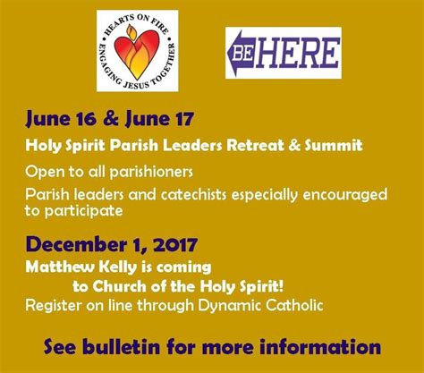 Events 2017 | Church of the Holy Spirit