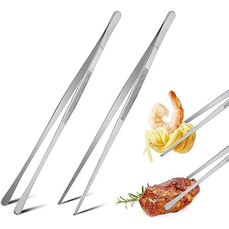 20cm Pince Cuisine Pincette Précision 2PC Professionnel Pince du Chef