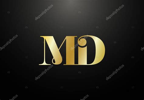 Monograma Inicial Letra M D Logo Design Vector Template Dise O Del