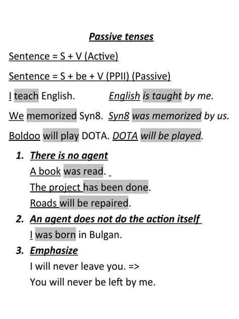 Passive Tenses | PDF