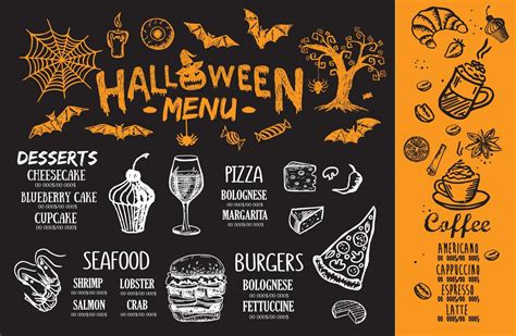 Restaurant Cafe Menu Template Design Halloween Menu Food Flyer 8361146 Vector Art At Vecteezy