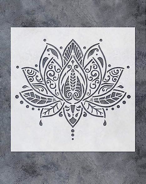 GSS Designs Lotus Flower Mandala Wall Stencil Template 12x12 Inch