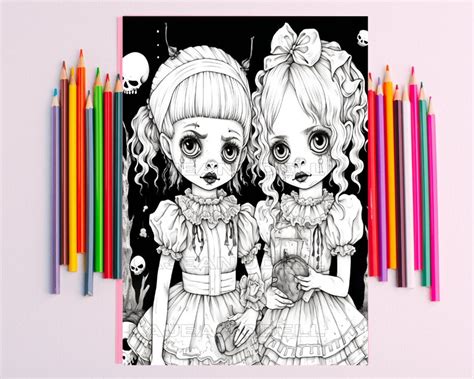 Creepy Dolls Coloring Book Etsy