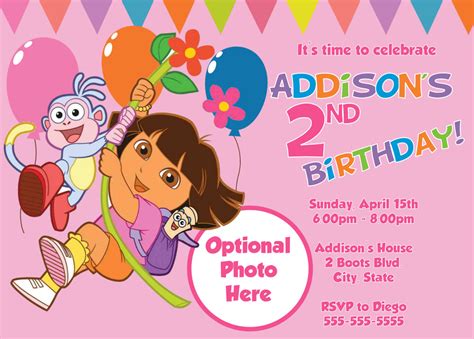 Dora The Explorer Birthday Party Invitations | Dolanpedia