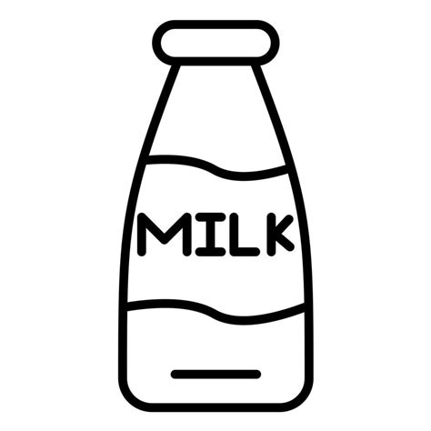 Milk Bottle Line Icon 14812762 Vector Art At Vecteezy