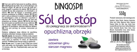 Sól do stóp ze skłonnościami opuchlizna obrzęki BINGOSPA BINGOSPA